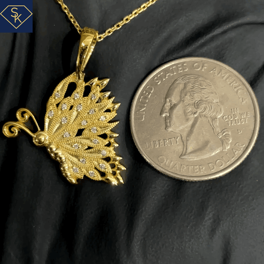 Diamond Butterfly Pendant - SK Custom Jewelry