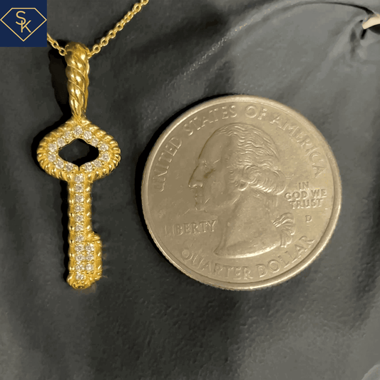 Diamond Key Pendant - SK Custom Jewelry