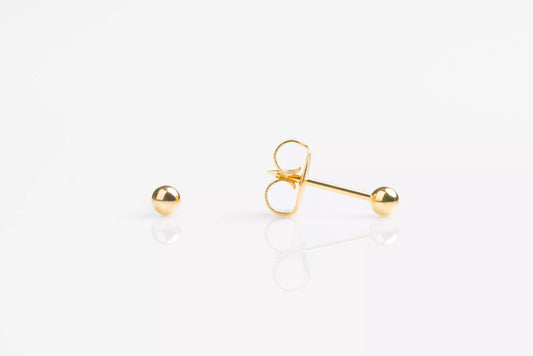 14K Yellow Gold Ball Piercing Studs