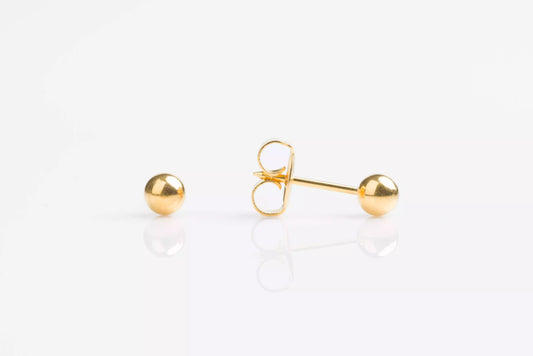 14K Yellow Gold Ball Piercing Studs