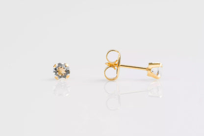 14K Yellow Gold Prong Set Cubic Zirconia Piercing Studs