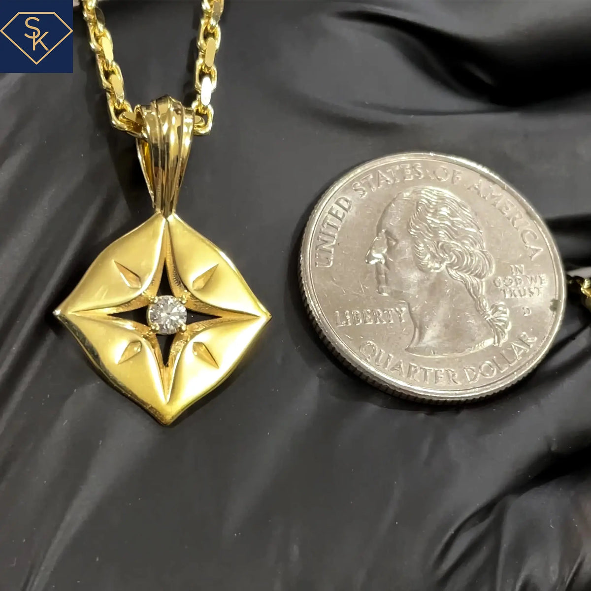 Diamond Compass Pendant