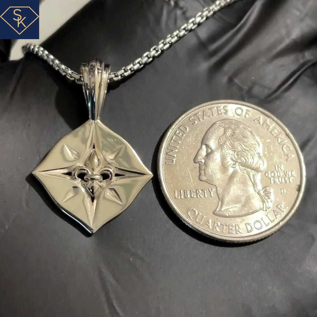 Fleur De Lis Compass Pendant