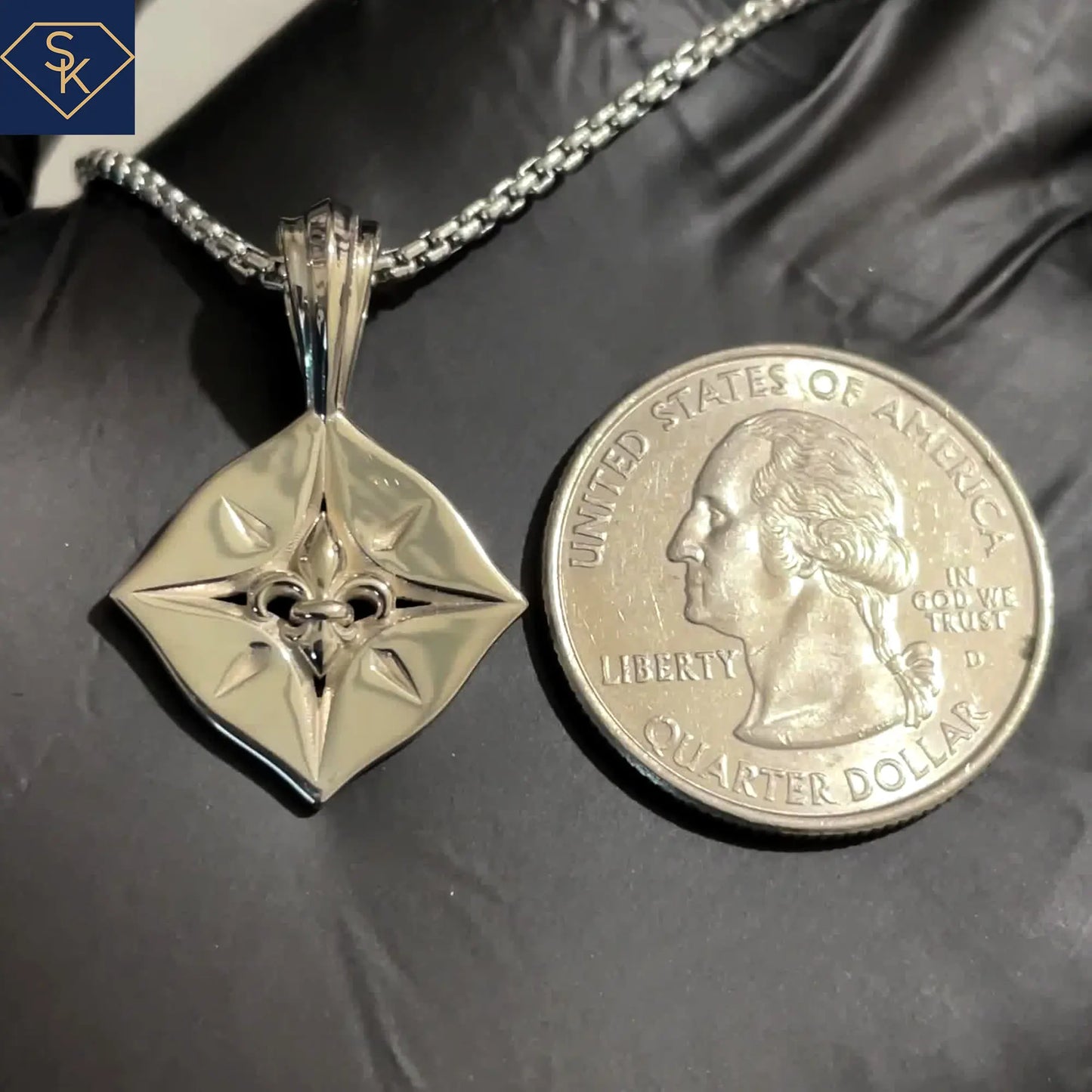 Fleur De Lis Compass Pendant