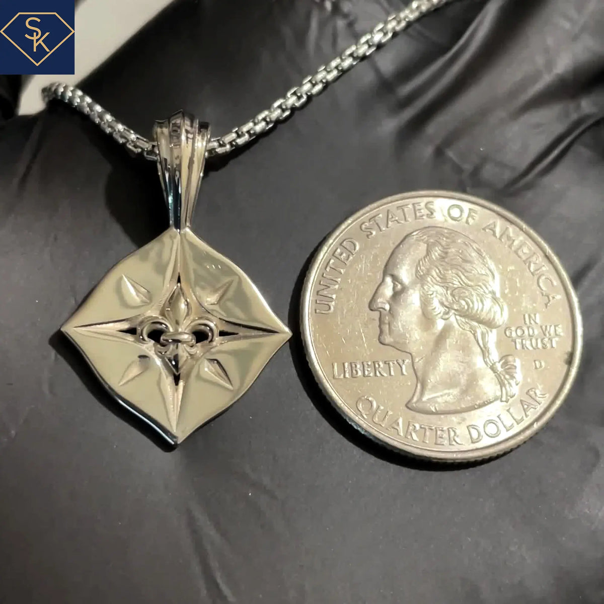 Fleur De Lis Compass Pendant