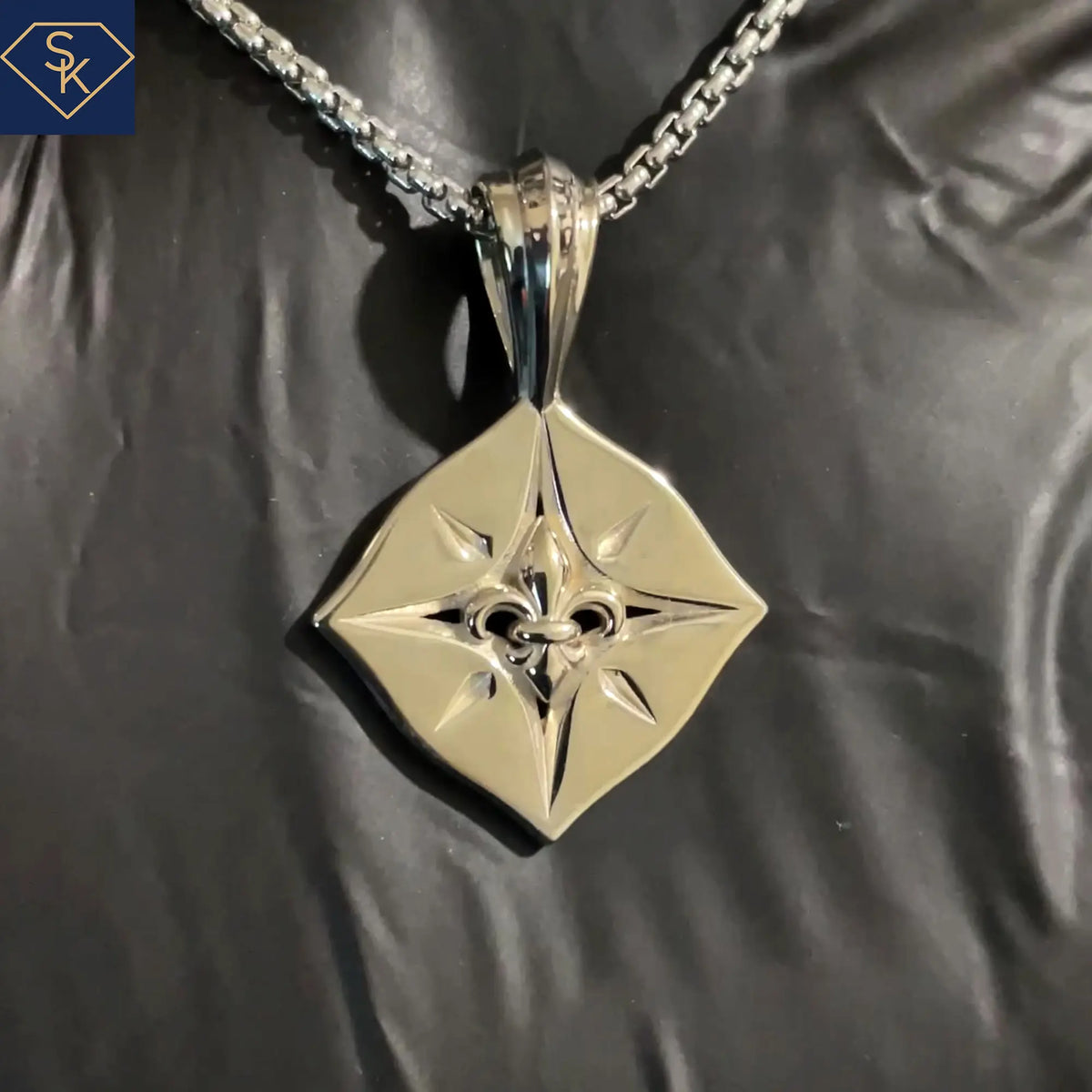 Fleur De Lis Compass Pendant