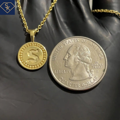 Mini Initial Pendant with Eternal Bead Textures