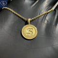 Mini Initial Pendant with Eternal Bead Textures