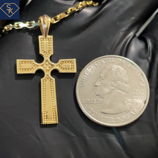 Cross Pendant with Bead Textures