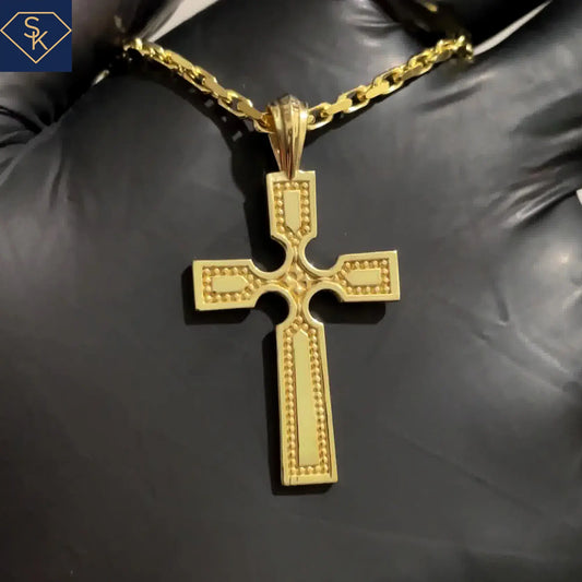 Cross Pendant with Bead Textures