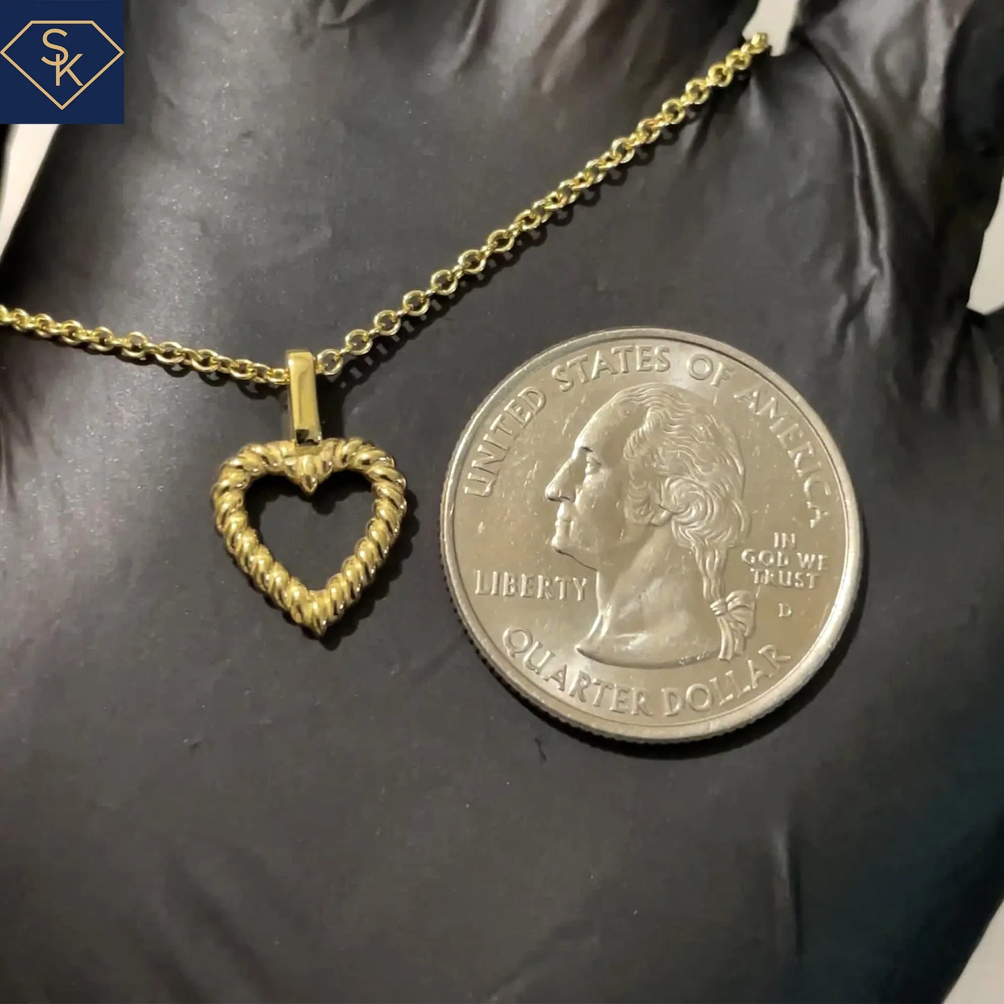 Mini Heart Pendant with Rope design