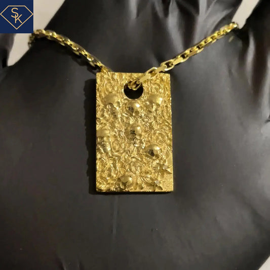 Edgy Skull Dog Tag Pendant