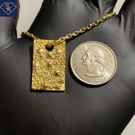 Edgy Skull Dog Tag Pendant