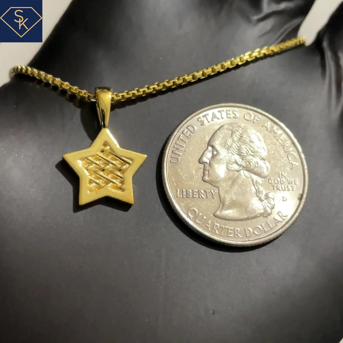 Star Charm Pendant with Interwoven Braided Detail