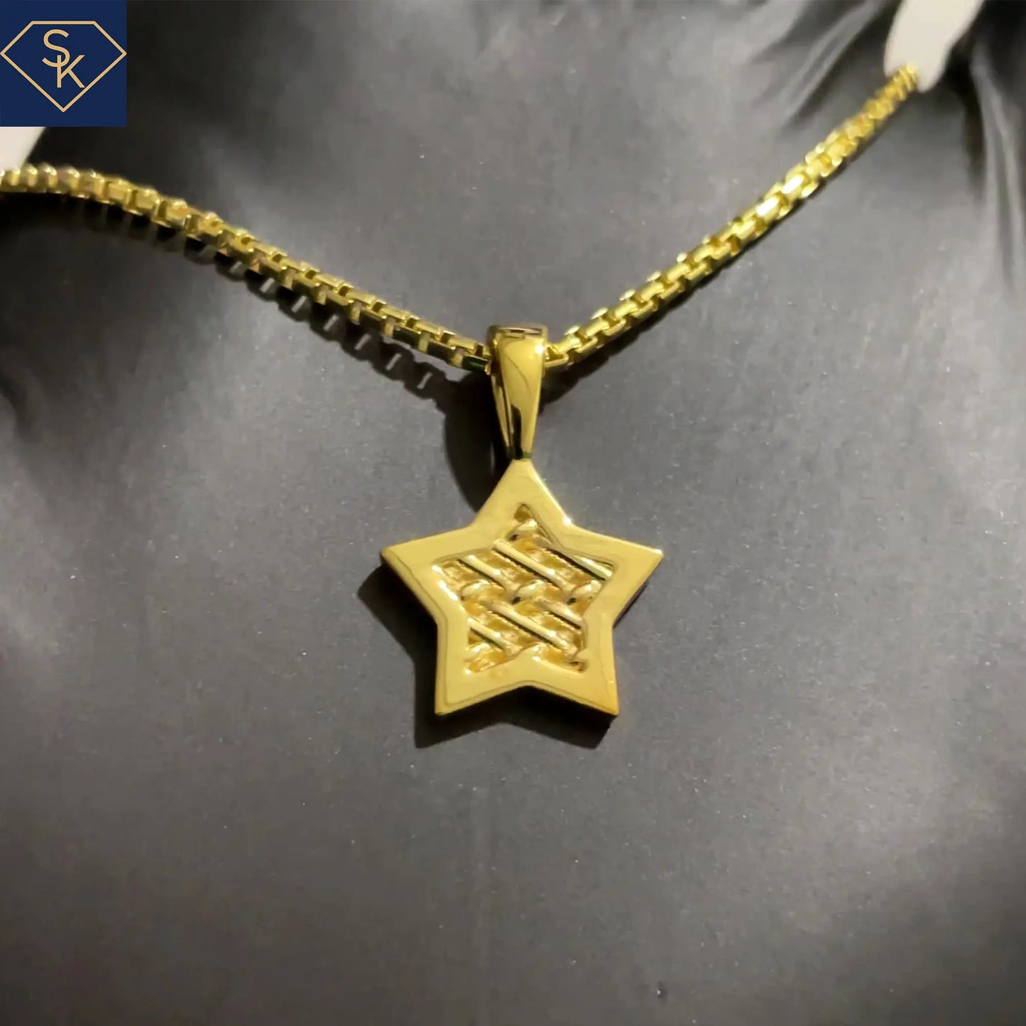 Star Charm Pendant with Interwoven Braided Detail