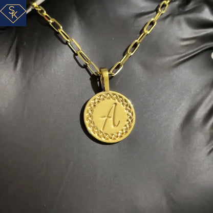 Initial Charm Pendant with Interwoven Eternal Design