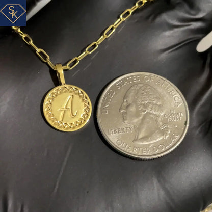 Initial Charm Pendant with Interwoven Eternal Design