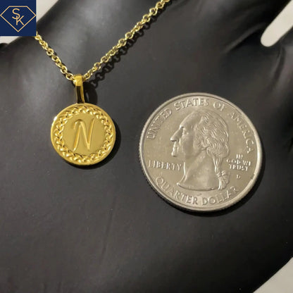 Initial Charm Pendant with Interwoven Eternal Design