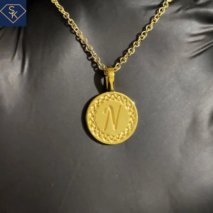 Initial Charm Pendant with Interwoven Eternal Design