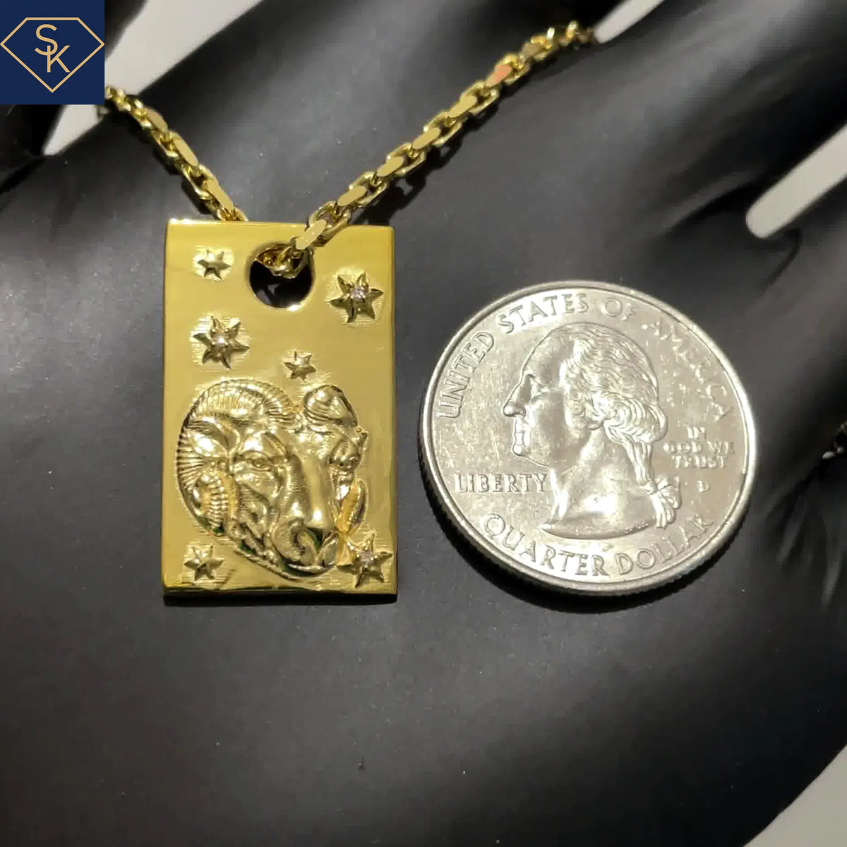 Aries Sign Dog Tag Pendant