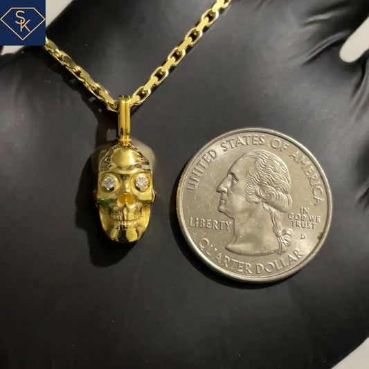 Diamond-Eyed Skull Pendant
