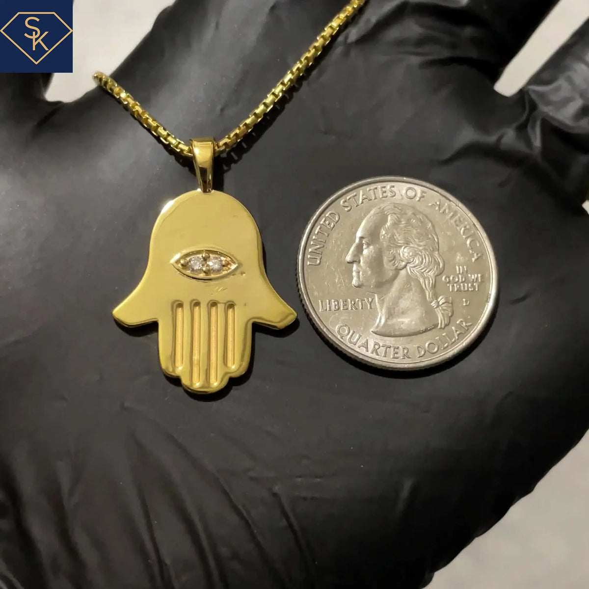Hamsa Evil Eye Pendant
