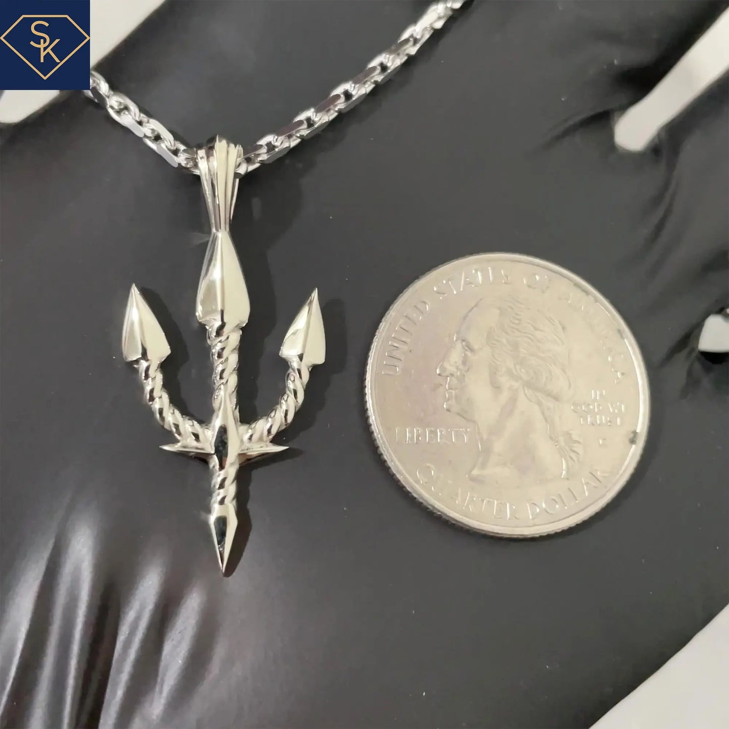 Trident with Rope Design Pendant