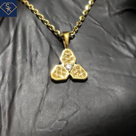 Braided Triple Petal Pendant
