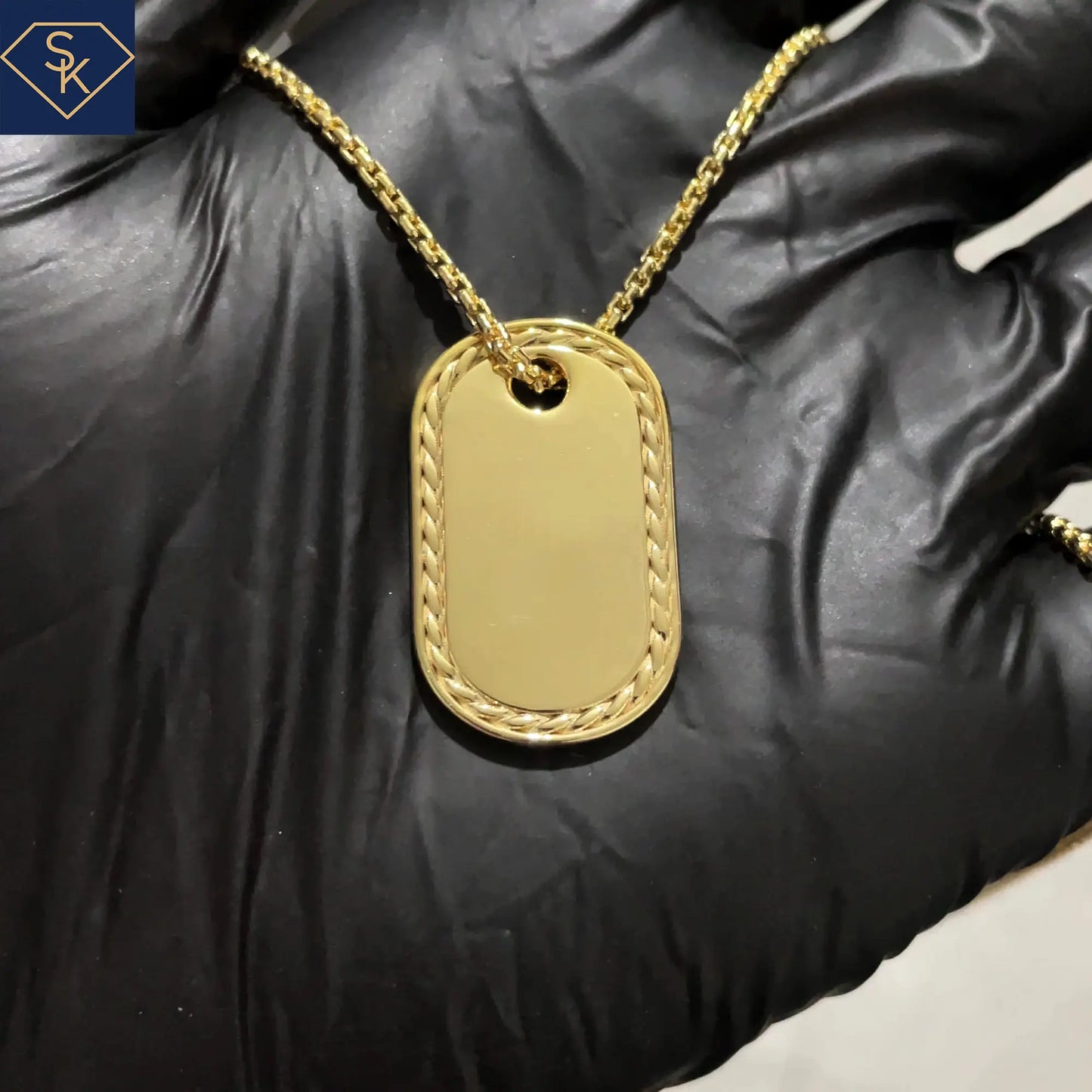 Eternal Braided Oval Dog Tag Pendant