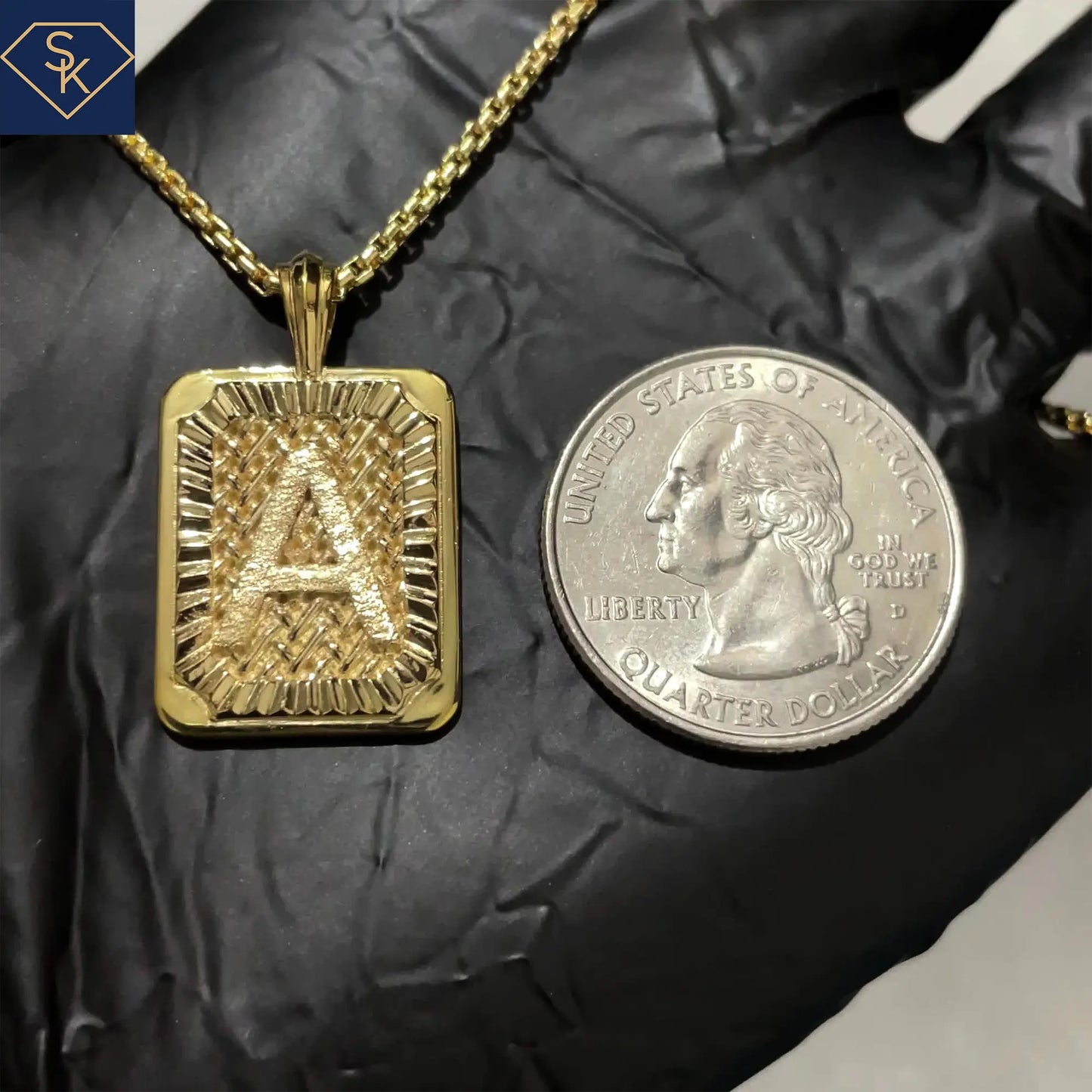 Bark Textured Initial Pendant with Braided Textures