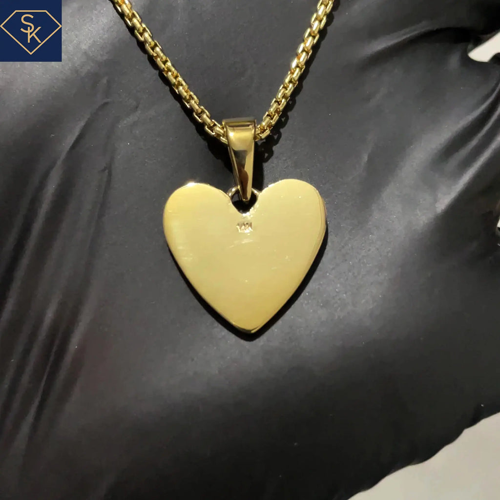 Classic Heart Pendant with Star Diamond