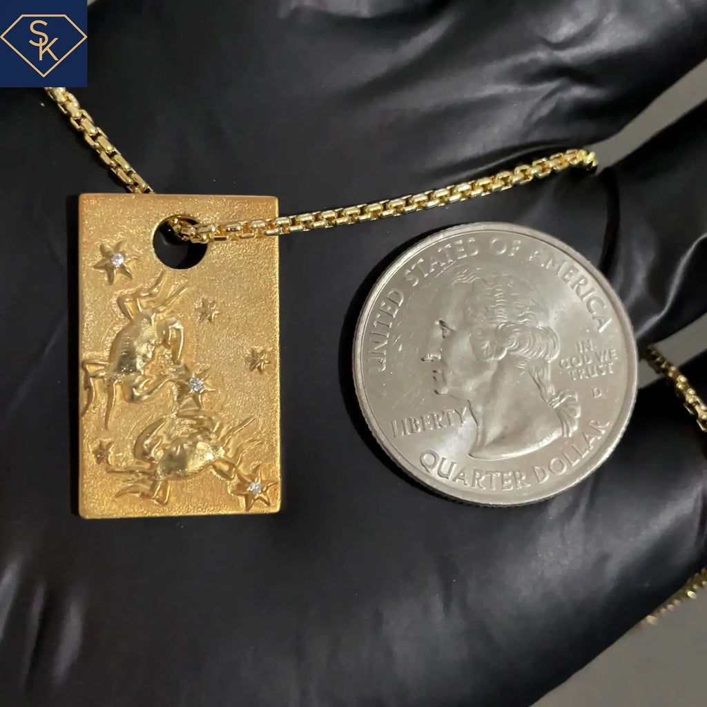 Cancer Zodiac Dog Tag Pendant