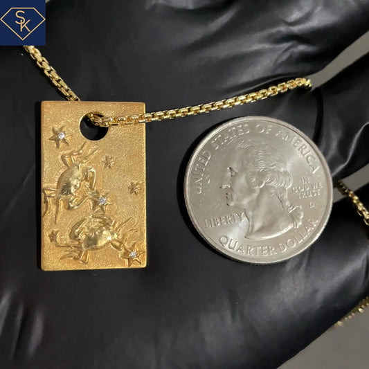 Cancer Zodiac Dog Tag Pendant