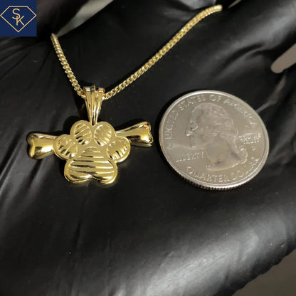 Dog Paw With Bone Pendant