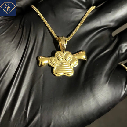 Dog Paw With Bone Pendant