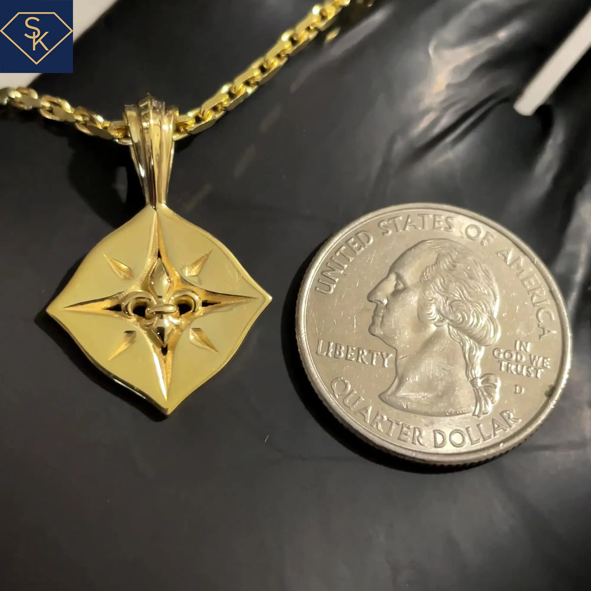 Fleur De Lis Compass Pendant