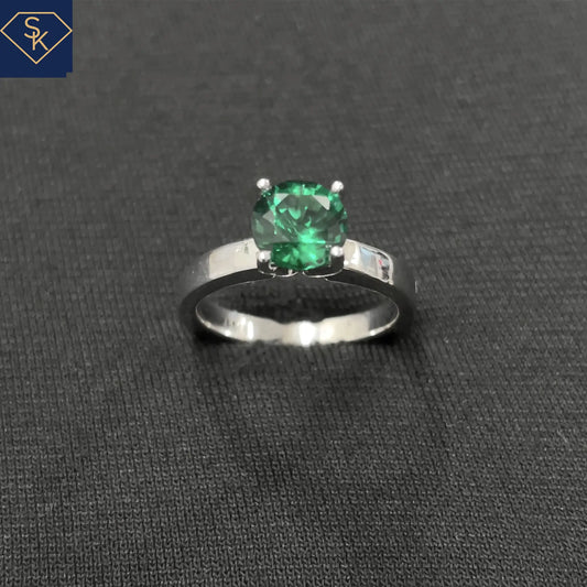Solitaire Lab Emerald Ring