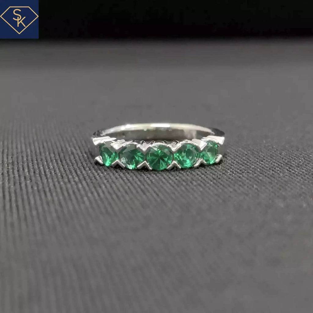 Lab Emerald Band - SK Custom Jewelry