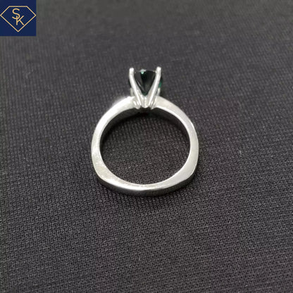 Solitaire Lab Emerald Ring