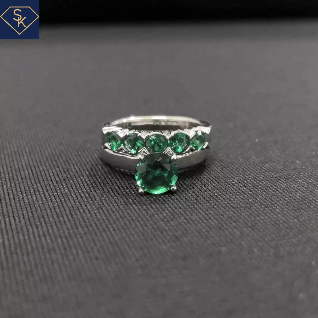 Lab Emerald Band - SK Custom Jewelry