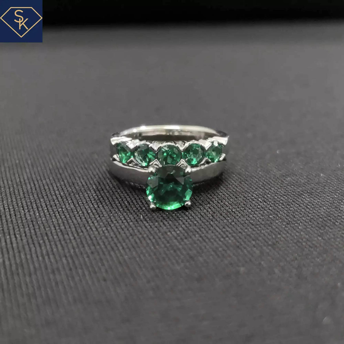 Lab Emerald Band - SK Custom Jewelry