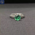 Solitaire Lab Emerald Ring - SK Custom Jewelry