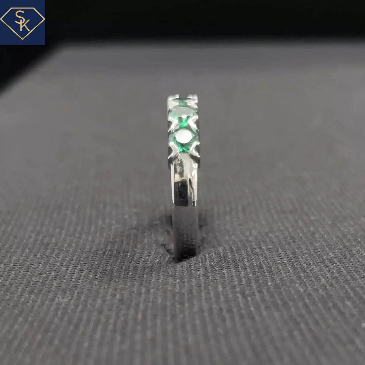 Lab Emerald Band - SK Custom Jewelry