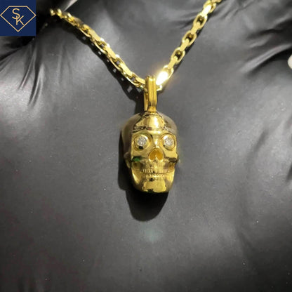 Skull Pendant with Diamond Eye Sockets - SK Custom Jewelry