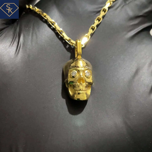Skull Pendant with Diamond Eye Sockets