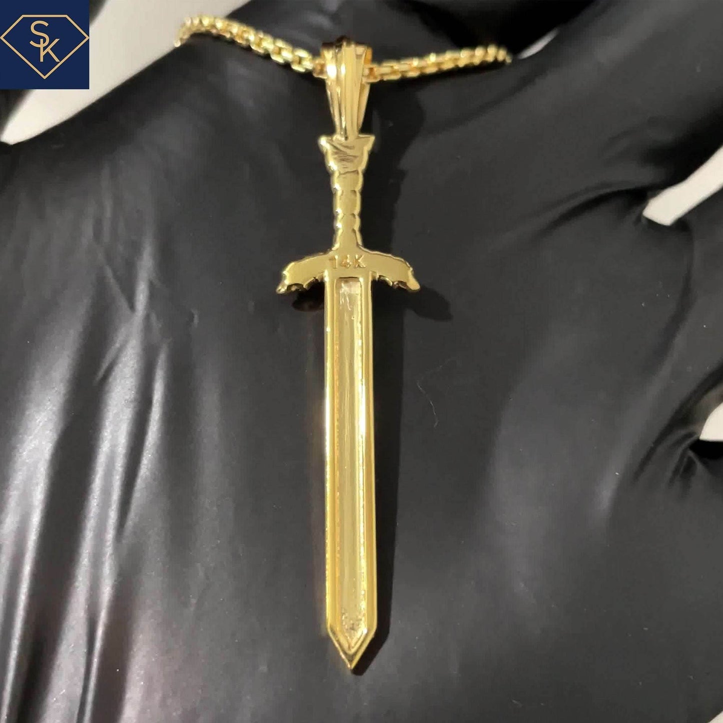 Sword Pendant with Skull Head - SK Custom Jewelry