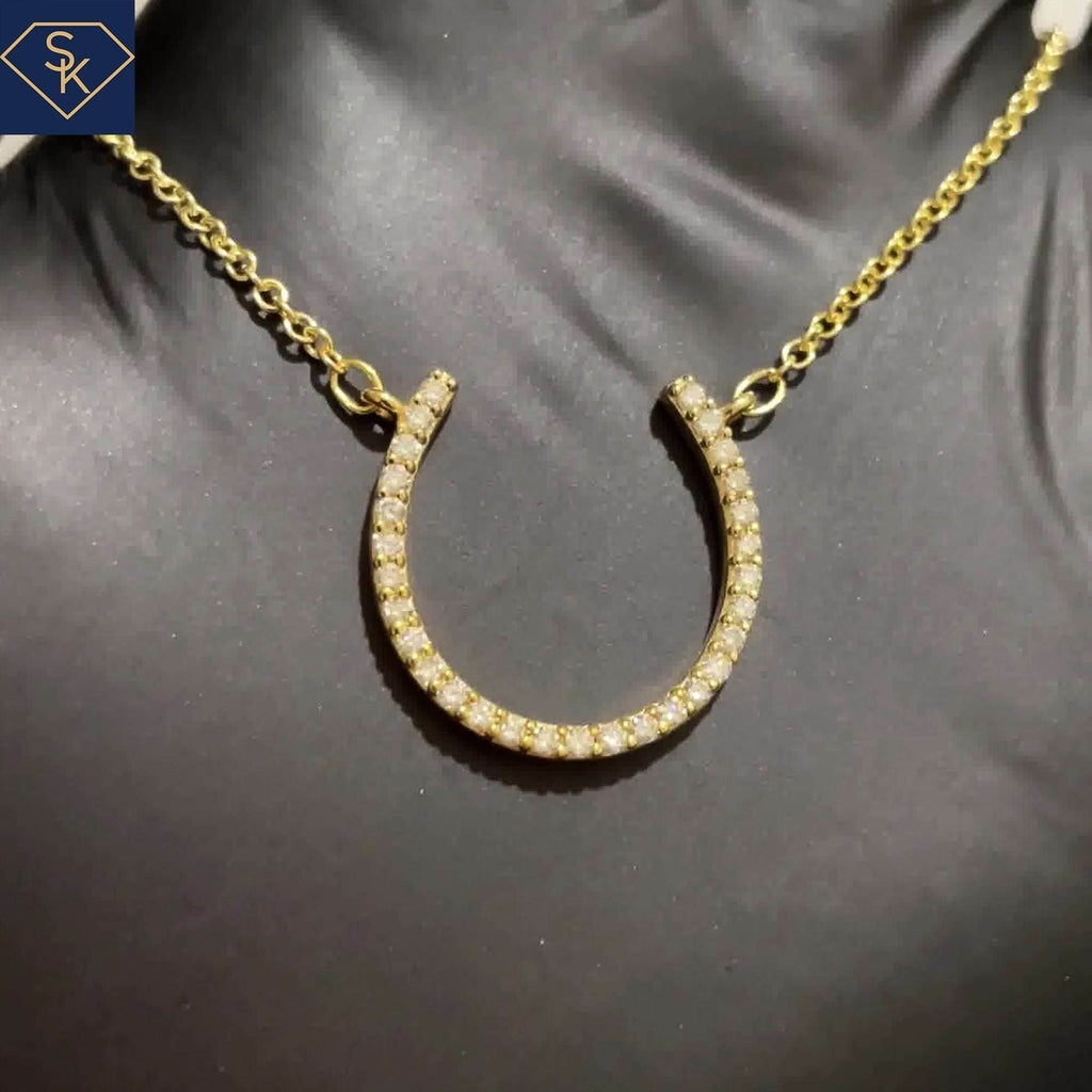 Horseshoe Pendant with Rollo Chain - SK Custom Jewelry