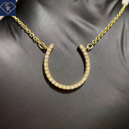 Horseshoe Pendant with Rollo Chain - SK Custom Jewelry