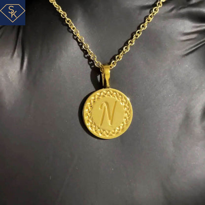 Initial Pendant with Etenal Braided Texture - SK Custom Jewelry