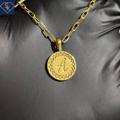 Initial Pendant with Etenal Braided Texture - SK Custom Jewelry